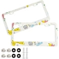 thumbnail image 1 of GZHJMY Giraffe License Plate Frames 2pcs, Waterproof Aluminum Alloy Front Rear Tag Car License Plate Cover with Screw Cap Set for US Vehicles, 12 x 6 Inch, 1 of 7