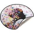 thumbnail image 1 of GZHJMY Girl Flower Christmas Tree Mat, Round Christmas Tree Stand Mat Decoration for Holiday Party Home Christmas Day Ornaments Floor Door, 28.3", 1 of 6