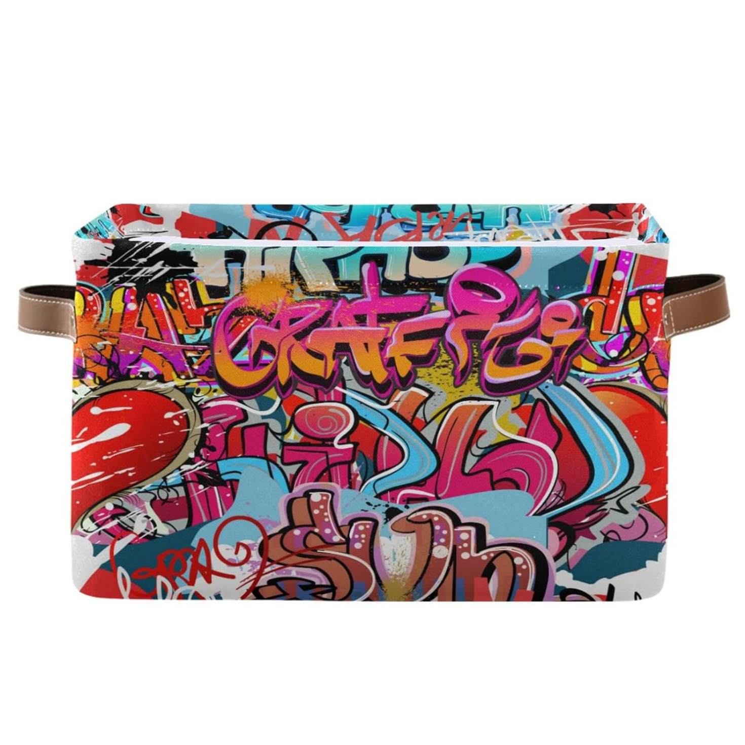 Graffiti Rack GZHJMY Graffiti Wall Hip Hop Art Background Large Storage Basket 1 Pack ...