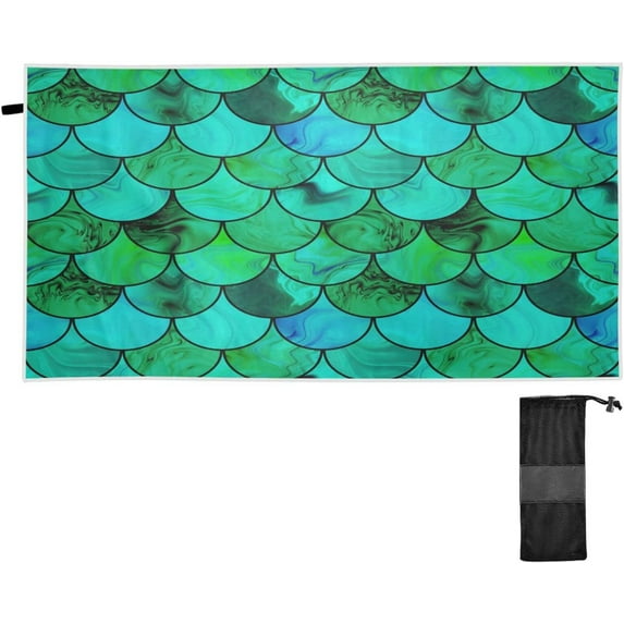 GZHJMY Green Marble Textures Beach Towel,Absorbent Quick Dry Sport Towel Oversized Lightweight Soft Bath Towel for Travel Sports Pool Swimming Bath Camping 31x71in Bathroom Towels