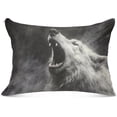 thumbnail image 1 of GZHJMY Grey Roaring Wolf Plush Pillow Case,Zippered Bed Pillow Pillowcases,Super Soft and Cozy Pillowcase Covers for Sleep - King Size 20x40in Home Decor, 1 of 7