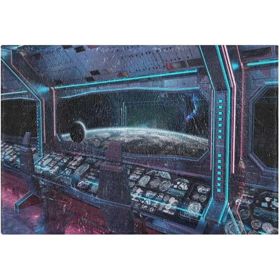 GZHJMY Grunge Spaceship Space Galaxy Bath Mat for Bathroom Rugs Rectangle Carpet for Shower, Fluffy Absorbent & Machine Washable, 16x24 Inch Carpet Runner