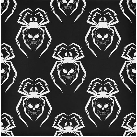 GZHJMY Halloween Cloth Napkin Skull Spider Horror Kitchen Dining Table Day of The Dead Decor for Cocktail Gathering Holiday Party Wedding Everyday Use Oversize 6 Pack 20" × 20"