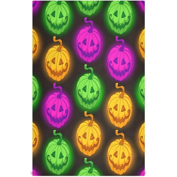 GZHJMY Halloween Cute Glowing Pumpkns Kitchen Dish Towel Set, Drying Kitchen Towels Tea Towels Gift Set for Drying Cleaning Cooking Baking 1Pcs