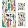 thumbnail image 1 of GZHJMY Halloween Decorative Towel Set, Halloween Monster Print, 3-Piece Set with 30x60 inch Bath Towel, 16x28 inch Hand Towel & 13x13 inch WashclothGZHJMY, 1 of 6