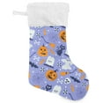thumbnail image 1 of GZHJMY Halloween Ghost Pumpkin Christmas Stocking 2PCS, Large Fireplace Xmas Hanging Stockings with Plush Cuff for Family Holiday Party Decorations, 17.71"x 12.20", 1 of 7