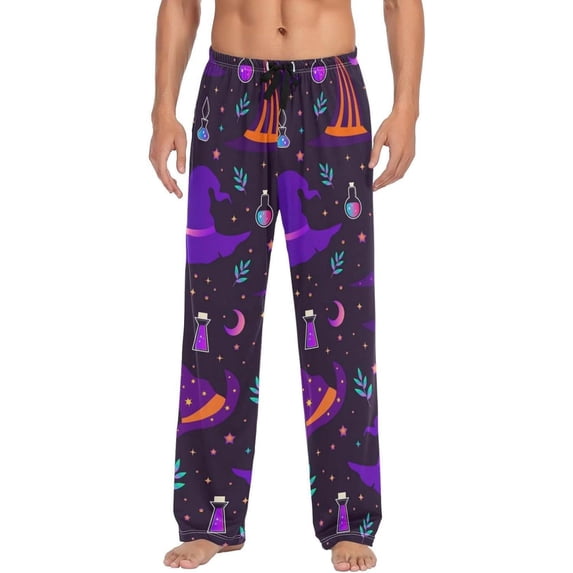 GZHJMY Halloween Hats Pajama Pants For Men, Men's Separate Bottoms, Lounge Pants with Pockets, Christmas New Year Birthday Gifts, Medium, Christmas New Year Birthday Gifts, Medium