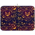 thumbnail image 1 of GZHJMY Halloween Horror Pumpkin Ghost Laughing Face Dish Drying Mat,16 x 18 Inches Microfiber Kitchen Countertop Table Protector Multi-Purpose Counter Rack Sink Drainer Pad, 1 of 6