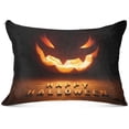 thumbnail image 1 of GZHJMY Halloween Pumpkin Head Jack Pillowcase Plush Pillowcase for Hair and Skin, Soft Standard Size Pillow Cases Zippered Queen Pillow Case Set of 1-21x54in Home Decor, 1 of 7