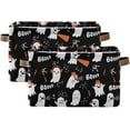thumbnail image 1 of GZHJMY Halloween Pumpkin Rectangular Storage Bins, 2 PCS Collapsible Toy Storage Bins, Waterproof Canvas Rectangular Storage Bin with Leather Handles for Closets,Bedrooms,Kids Toy,Gift Baskets, 1 of 6