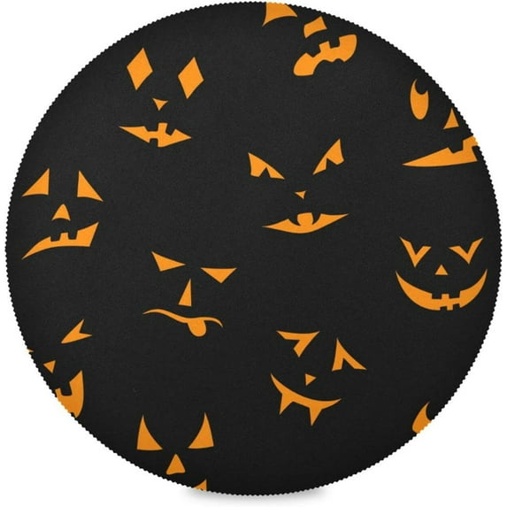 GZHJMY Halloween Pumpkin Round Placemats Set of 6, Non-Slip Table Mats Washable Heat Resistant Place Mats for Kitchen Dining Table Home Decor,15.4 Inch