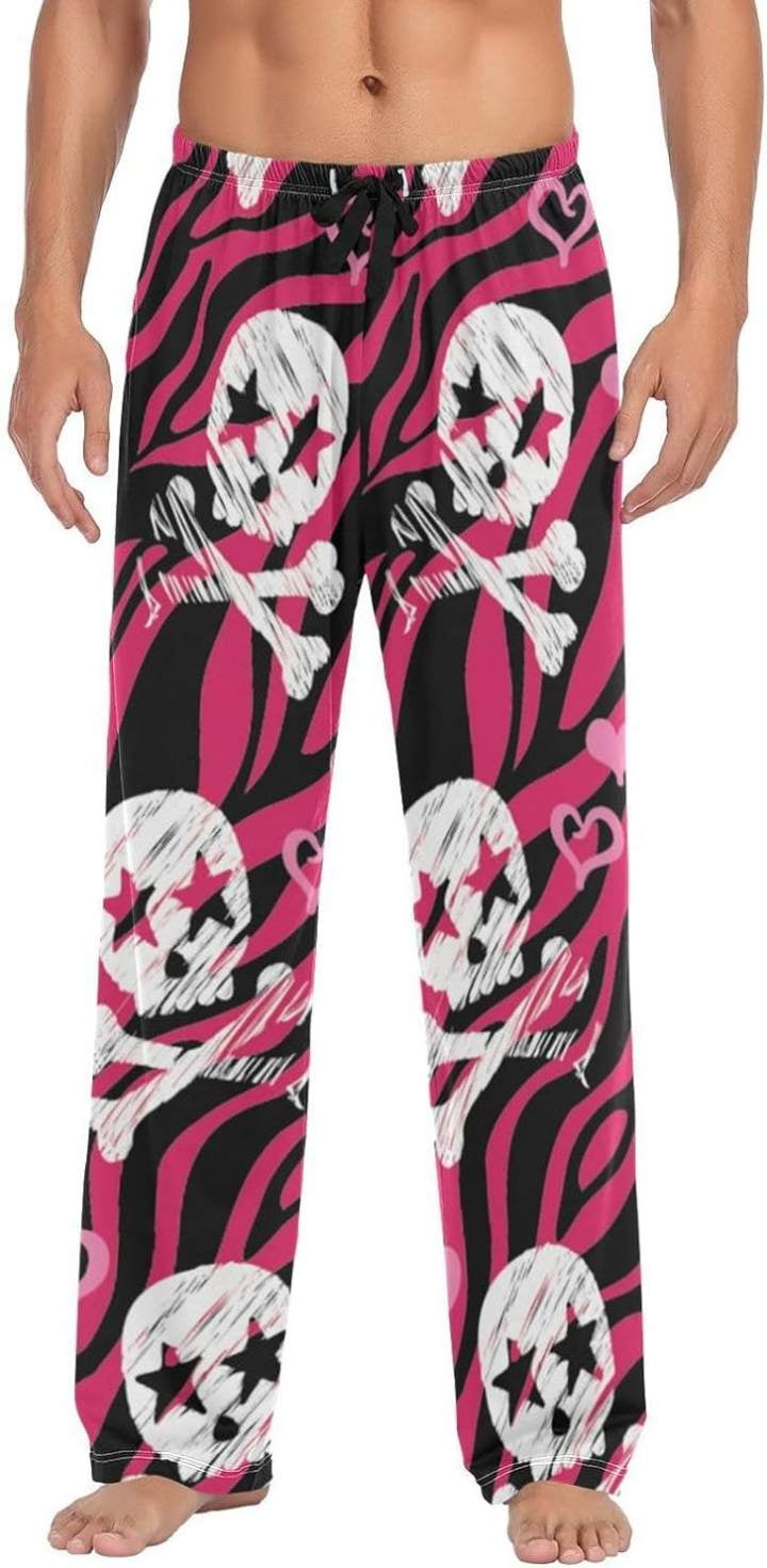 GZHJMY Halloween Punk Skulls Pajama Pants, Mens Lounge Pants Super Soft