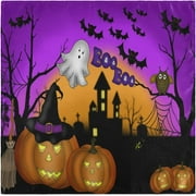 GZHJMY Halloween Scary Night Ghost Pumpkin Boo Bats Cloth Napkins, Set of 1 20 x 20 Inch Soft & Comfortable Polyester Dinner Napkin for Family, Restaurant, Parties