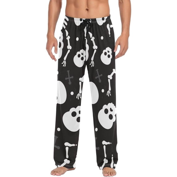 GZHJMY Halloween Skeleton Pajama Pants For Men, Men's Separate Bottoms, Lounge Pants with Pockets, Christmas New Year Birthday Gifts, X-Large, Christmas New Year Birthday Gifts, X-Large