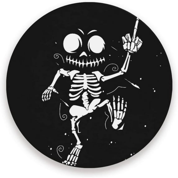 GZHJMY Halloween Skeleton Round Coasters for Drinks,Absorbent Heat Resistant Coaster for Tabletop Protection,Suitable for Kinds of Cups, Wooden Table, Home Decor 1pcs