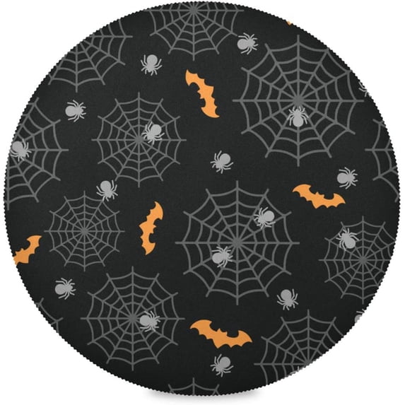 GZHJMY Halloween Spider Round Placemats Set of 6, Non-Slip Table Mats Washable Heat Resistant Place Mats for Kitchen Dining Table Home Decor,15.4 Inch
