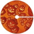 thumbnail image 1 of GZHJMY Halloween Tree Skirt Scary Pumpkins Xmas Tree Skirt Floor Door Round Mat Decorations for Holiday Party Home Christmas Day Ornaments, 35.4", 1 of 6