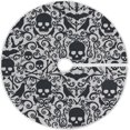 thumbnail image 1 of GZHJMY Halloween Tree Skirt Skull Bat Xmas Tree Base Cover Mat Holiday Party Home Decor 35.4", 1 of 5