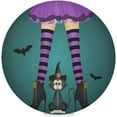 thumbnail image 1 of GZHJMY Halloween Witch Cat Round Placemats Washable Plate Table Mats for Kitchen Dining Table Decoration Set of 1 Table Mat, 1 of 7