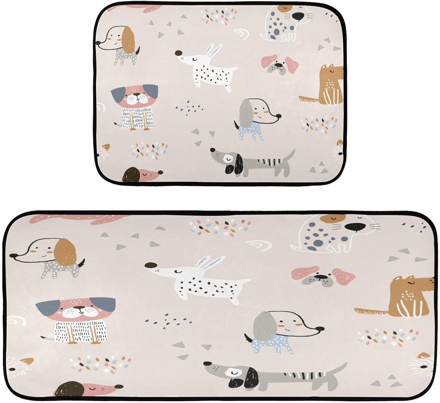 GZHJMY Hand Drawn Dogs Kitchen Mat - Cushioned Anti Fatigue Kitchen Rug ...