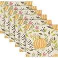 thumbnail image 1 of GZHJMY Hand Drawn Floral Pumpkin Halloween Aumtumn Cloth Napkins Washable Reusable Polyester Dinner Napkins 20 x 20 Inch for Home Weddings Parties Holiday Table Napkins Set of 1, 1 of 7