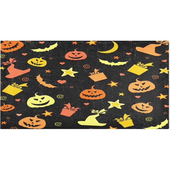 GZHJMY Happy Halloween Bathroom Rug Mat,Soft and Absorbent Bath Mats Non-Slip Carpet Machine Washable Kitchen Mat for Bathroom, Tub and Shower 39x20in Carpet Runner