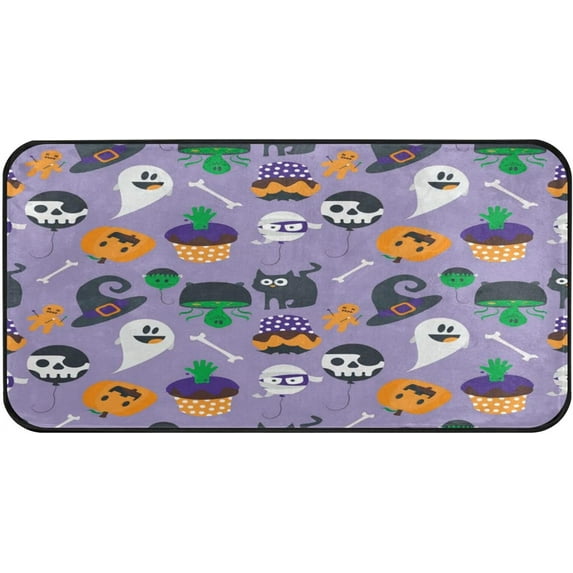 GZHJMY Happy Halloween Scary Pumpkin Q Kitchen Rug Mat Anti-Fatigue Comfort Floor Mat Waterproof Non Slip Washable Kitchen Rug for Kitchen Washroom Bedroom Sink 39 x 20 inch
