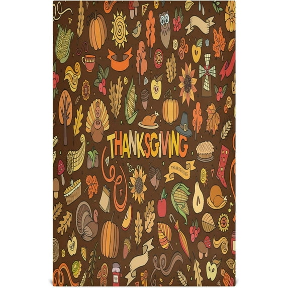 GZHJMY Happy Thanksgiving Day Autumn Turkey Sunflower Kitchen Towels Dish Bar Tea Towel Dishcloths Set of 4 Super Absorbent Soft 18 x 28 inches Washcloths Decorative Towels