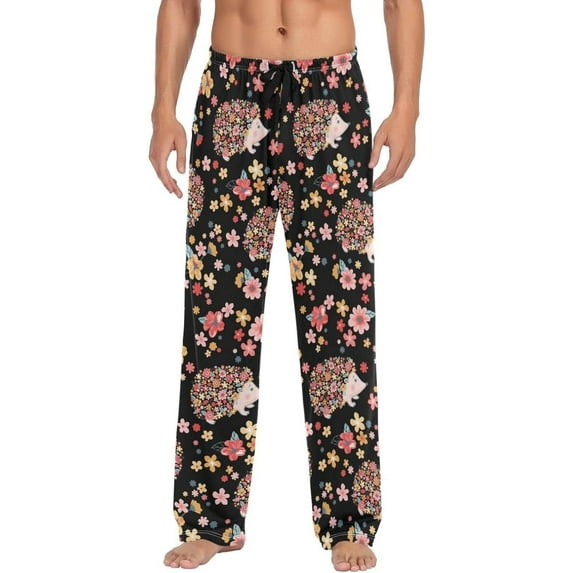 GZHJMY Hedgehog Pajama Pants for Men, Lounge Pants Lightweight Men Pajama Bottoms with Drawstring Pockets, Christmas New Year Birthday Gifts, Medium
