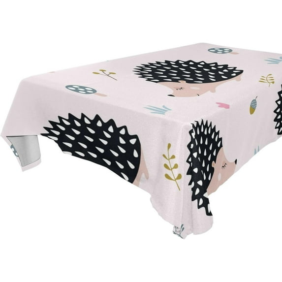 GZHJMY Hedgehog Tablecloth, Rectangle Waterproof Washable Polyester Table Cover for Picnic Dinner Holiday Party Decor, 54 x 54 Inch