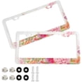 thumbnail image 1 of GZHJMY Herb Wildflower License Plate Frames 2pcs, Waterproof Aluminum Alloy Front Rear Tag Car License Plate Cover with Screw Cap Set for US Vehicles, 12 x 6 Inch, 1 of 7