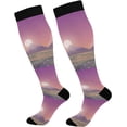 thumbnail image 1 of GZHJMY High Elasticity Compression Socks, High Knee Socks Adult Universal Leisure Relieve Fatigue,Spring Landscape Travel Daily with Running (1 Pair), 1 of 7