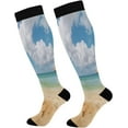 thumbnail image 1 of GZHJMY High Elasticity Compression Socks, High Knee Socks Adult Universal Leisure Relieve Fatigue,Anchor on The Summer Beach Travel Daily with Running (1 Pair), 1 of 7
