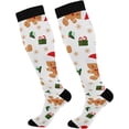 thumbnail image 1 of GZHJMY High Elasticity Compression Socks, High Knee Socks Adult Universal Leisure Relieve Fatigue,Christmas Cute Gingerbread Man Travel Daily with Running (1 Pair), 1 of 7