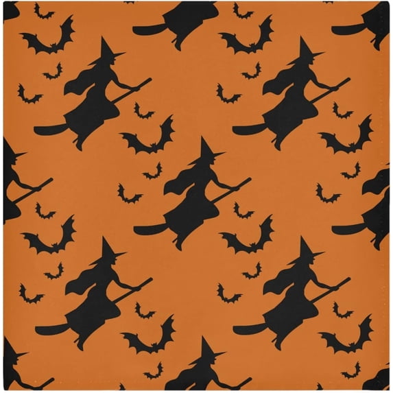 GZHJMY Holiday Cloth Napkin Halloween Witch Bat Kitchen Dining Table Decor for Cocktail Gathering Party Holiday Wedding Everyday Use 1 Pack 20" × 20"