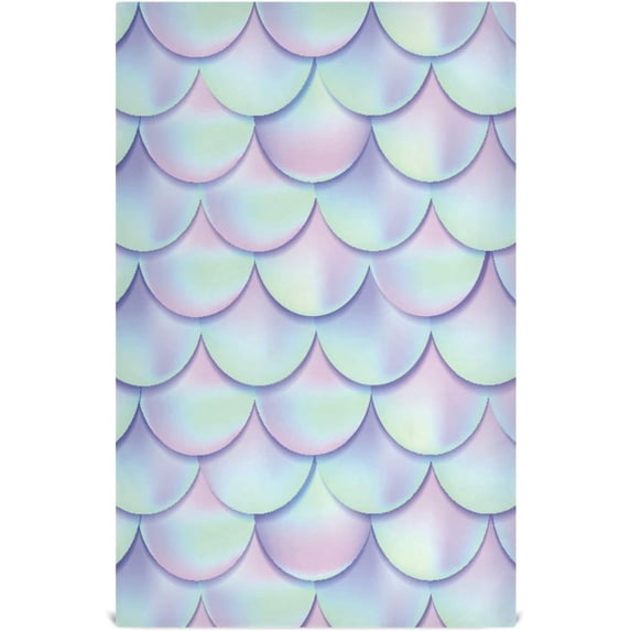 GZHJMY Holographic Mermaid Scale Kitchen Towels Set of 1 Dishcloths Hand Towels Tea Towels Ultra Absorbent for Cleaning Washing Drying Dishes Tableware 28'' x 18''