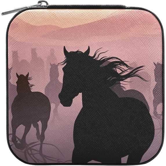 GZHJMY Horse Leather Jewelry Box,Portable Mini Jewelry Case Traveling Jewelry Organizer for Rings Necklaces Bracelets Earrings