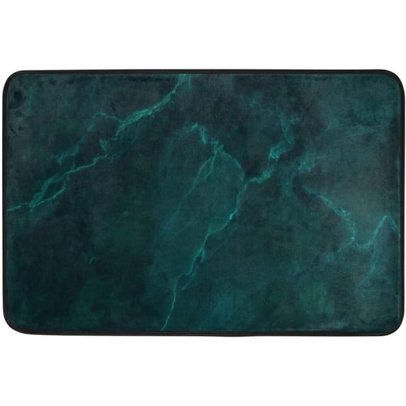 GZHJMY Hunter Green Marble Doormat 15.7x23.6In, Non Slip Soft Comfortable Bathroom Rugs Machine Washable Memory Foam Bath Mat for Kitchen Bedroom Bathroom Entryway Carpet Runner