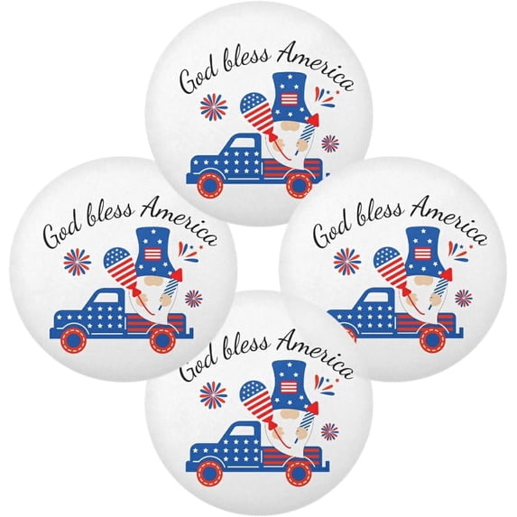 GZHJMY Independence Day Round Placemats for Dining Table, Non-Slip Heat-Resistant Polyester Table Mats Set of 4 Washable Table Mats for Kitchen Dining Table Decoration