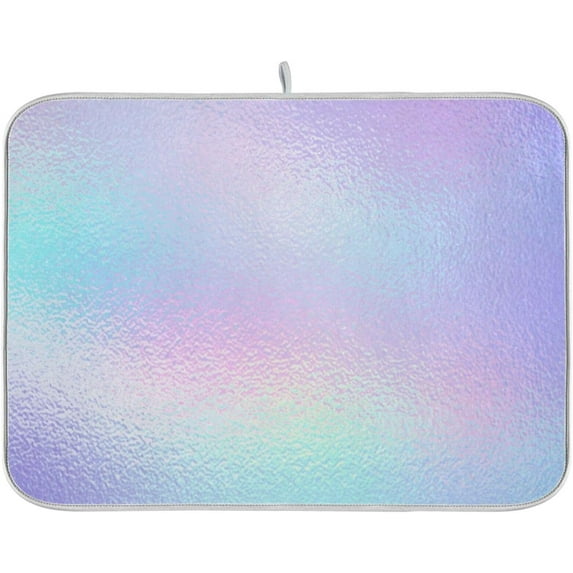 GZHJMY Iridescent Dish Drying Mat for Kitchen Counter,Super Quick Absorbent Composite Sponge Dish Drying Pad,Heat Resistant Non-Slip Rack Tableware Mat (18x24Inch)for Dishes Coffee Machine Dish Rack