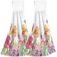 thumbnail image 1 of GZHJMY Iris Flower Field with Butterfly Green Leaf Spring Nature Floral Print Kitchen Hand Towels with Hook & Loop Set of 2 Absorbent Bath Hand Towel Hanging Tie Towel, 1 of 7