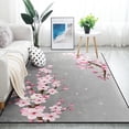 thumbnail image 1 of GZHJMY Japanese Cherry Blossom Flower on Gray Area Rug Living Room Rugs - 5'3" x4 Abstract Large Soft Indoor Washable Rug Low Pile Carpet for Bedroom Dining Room Office Carpet Runner, 1 of 7