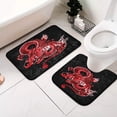 thumbnail image 1 of GZHJMY Japanese Red Dragon Black Bathroom Rugs Set 2 Piece Non Slip Absorbent 15.7" x 23.6" Shower Bath Rug Mat and 20" x 20" U-Shaped Contour Toilet Rug Carpet Runner, 1 of 5