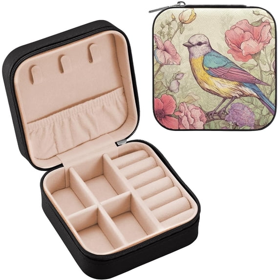 GZHJMY Jewelry Box Vintage Bird Personalized Jewelry Box - Travel Portable Jewelry Case for Ring, Pendant, Earring, Necklace, Bracelet for Necklace Bracelet Earrings Rings