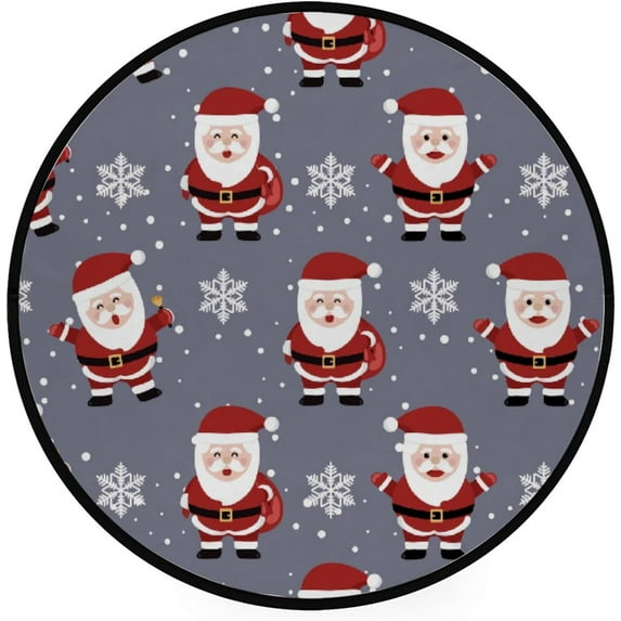 GZHJMY Kids Round Nursery Area Rug 3 ft Christmas Snowflakes Washable Non-Slip Small Round Area Rug Throw Soft Cute Nursery Rug Non-Shed Lightweight Bathroom Rug for Dorm Kids Room Carpet Runner
