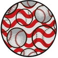 thumbnail image 1 of GZHJMY Kids Round Nursery Area Rug 4 ft Baseball Seamless Pattern Washable Non-Slip Small Round Area Rug Throw Soft Cute Nursery Rug Lightweight Bathroom Rug for Dorm Kids Room Carpet Runner, 1 of 6