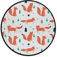 thumbnail image 1 of GZHJMY Kids Round Nursery Area Rug 4 ft Fox Patterns Washable Non-Slip Small Round Area Rug Throw Soft Cute Nursery Rug Non-Shed Lightweight Bathroom Rug for Bedroom Dorm Kids Room Carpet Runner, 1 of 6