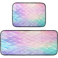 thumbnail image 1 of GZHJMY Kitchen Rug Set of 2, Rainbow Mermaid Scale Cushioned Anti-Fatigue Kitchen Mat Non Slip Washable Floor Mat Comfort Standing Mats for Office, Home, Laundry Room Carpet Runner, 1 of 7