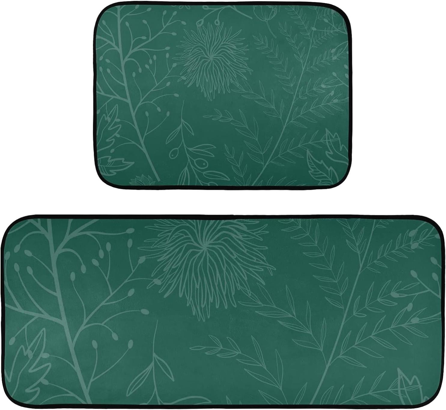 GZHJMY Kitchen Rugs 2 Piece Waterproof Non Slip Kitchen Mat, Hunter