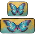 thumbnail image 1 of GZHJMY Kitchen Rugs 2 Piece Waterproof Non Slip Kitchen Mat Colorful Butterfly Kitchen Rug Set for Sink Office Kitchen Cafe, 19.7"x47.2"+19.7"x27.6" Carpet Runner, 1 of 7